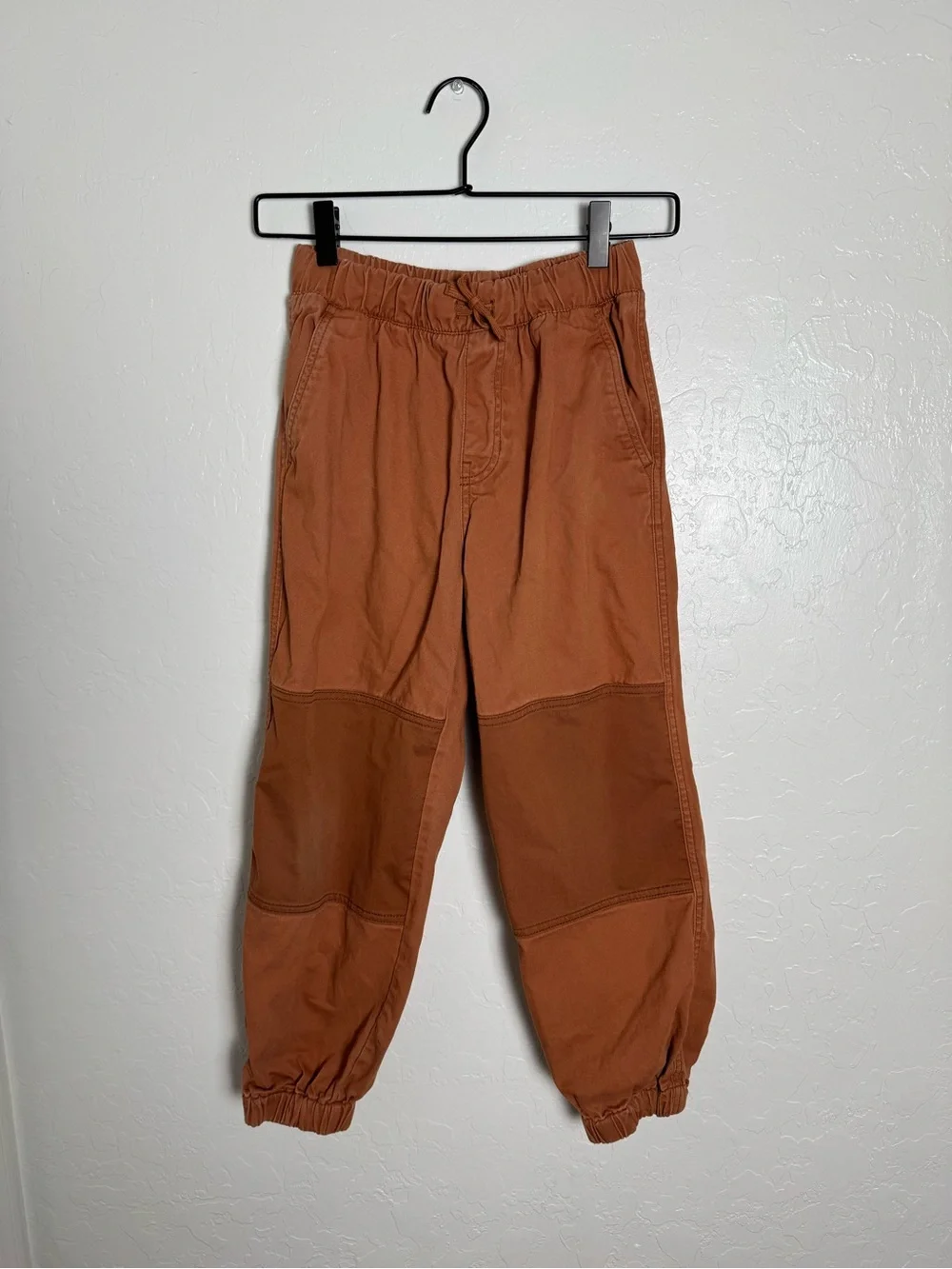 H&M Kids Twill Loose Fit Reinforced Knee Terracota Brown Red Clay Joggers